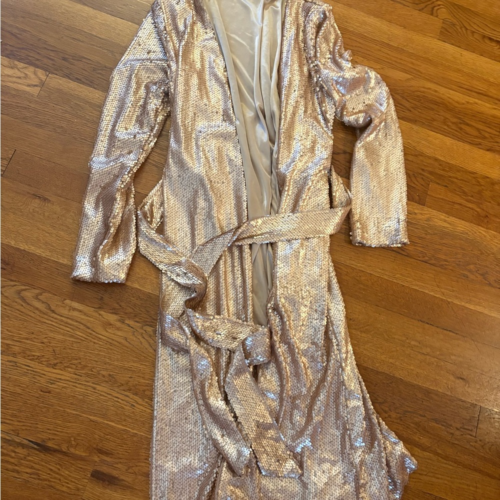 Vici Gold Sequin Long Jacket